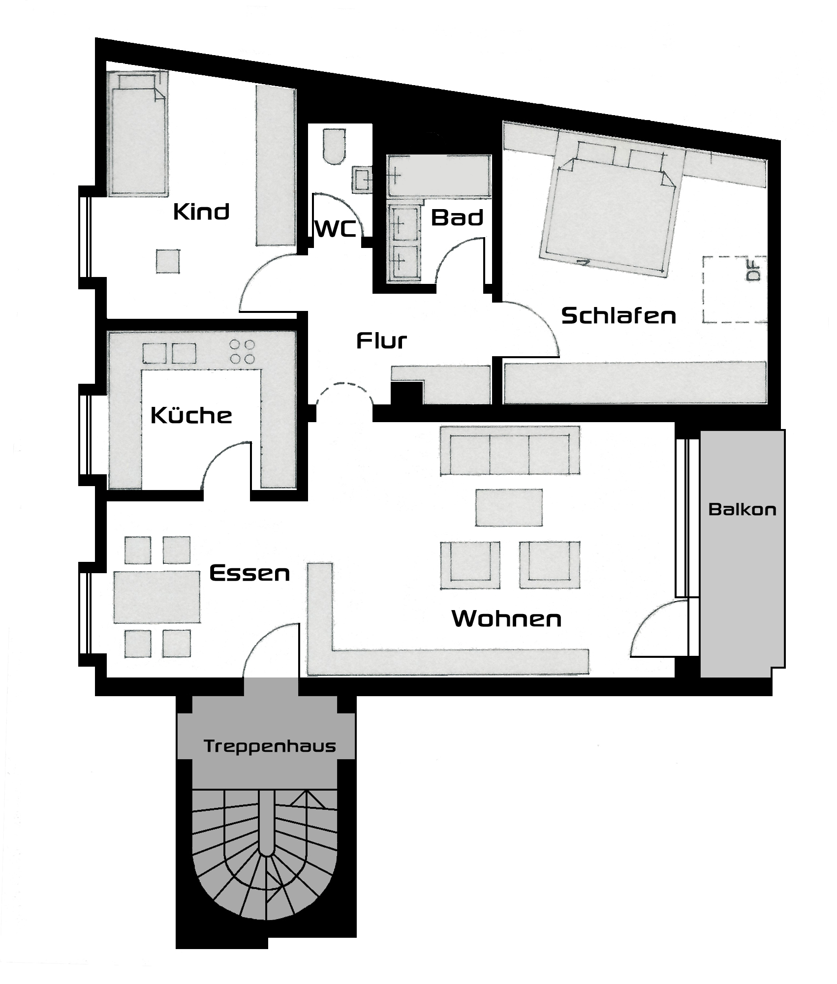 3-Zimmer-Wohnung mit Balkon - 